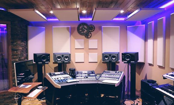 So You Want to Be a Voice Actor? Here’s What You Really Need to Know 4 Modern recording studio with high-tech audio equipment and stylish lighting.