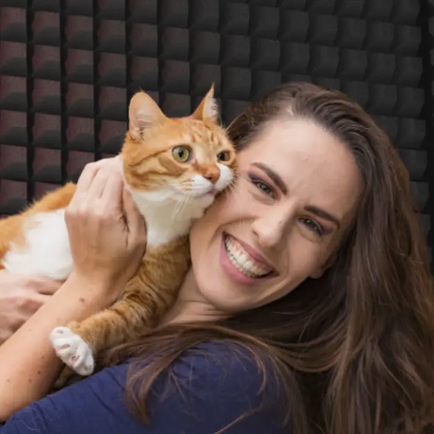 Choosing the Right Projects as a Working Actor - Trust Your Gut and Succeed 2 Professional voiceover artists like Shannon Scott love their pets. Here she's sitting in her sound-treated recording booth with her cat