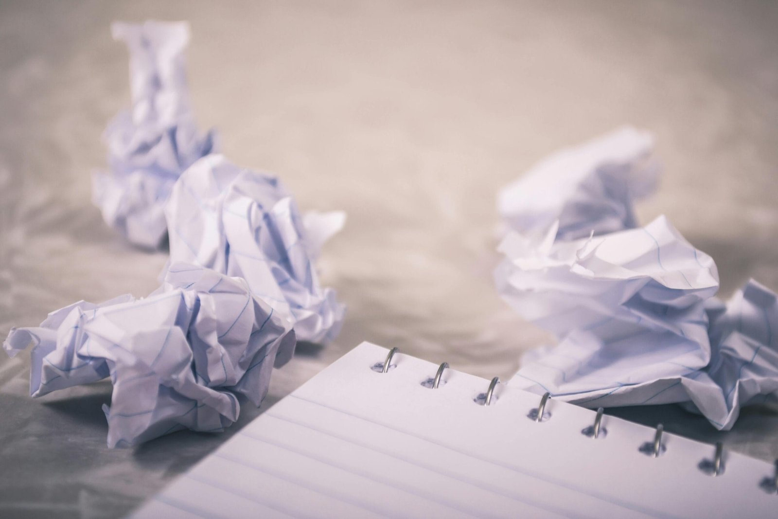 Voiceover Demos 7 Crumpled up paper on a desk, symbolizing rejection in acting and the challenges actors face.