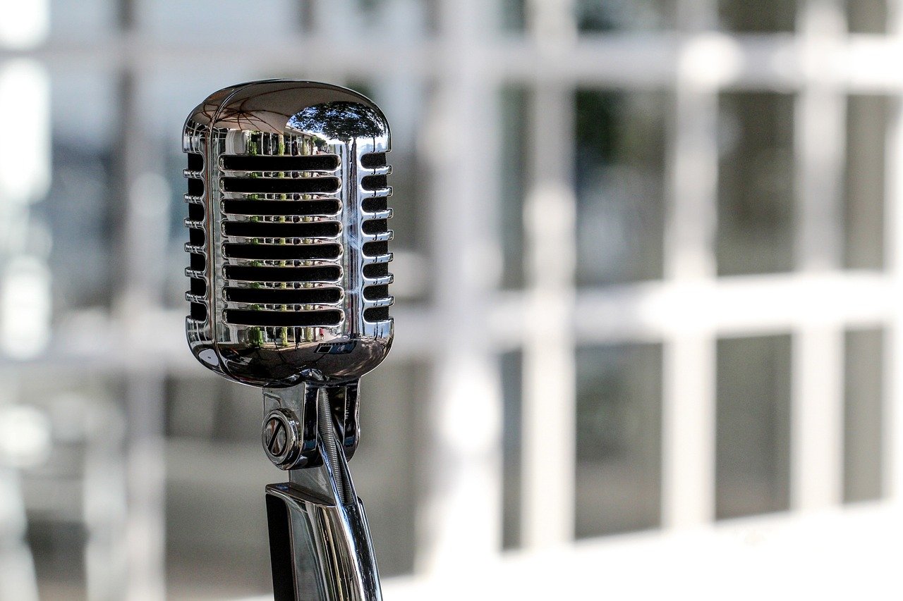 Professional microphone symbolizes the life of versatile performer Shannon Scott