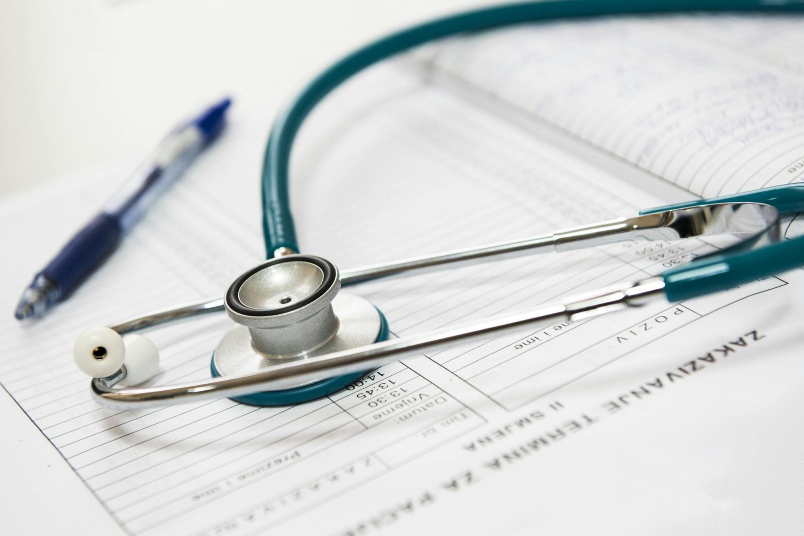 Stethoscope placed on top of confidential papers symbolizing privacy in healthcare voiceover work
