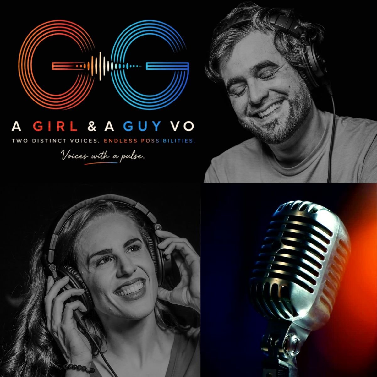 When Your Project Needs Two Voices: Why a Voiceover Duo Can Make Production Easier 1 Voiceover duo Shannon Scott and Alberto Luis of A Girl and a Guy VO